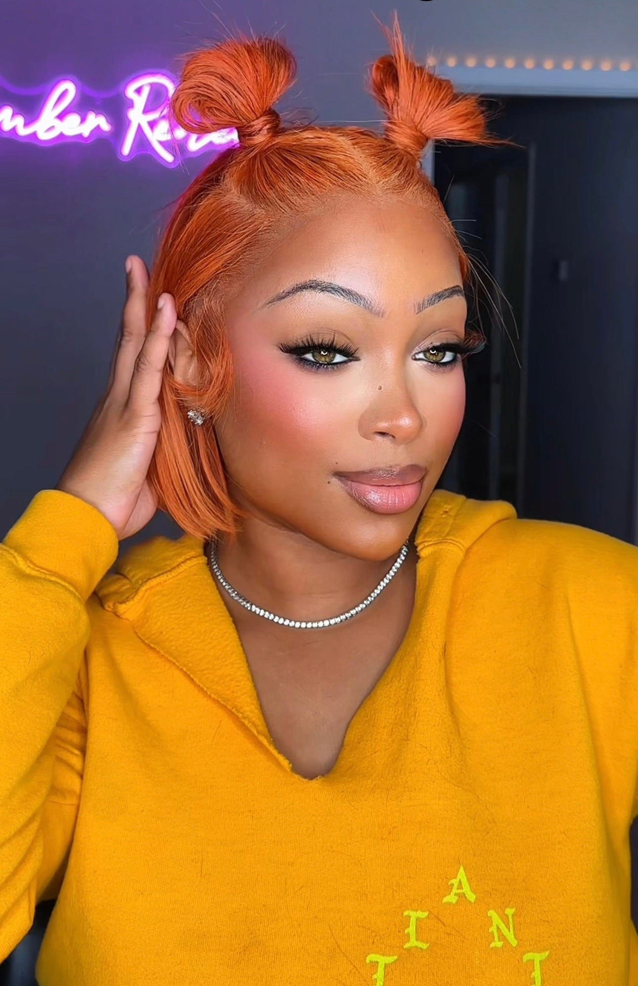 100% Human Hair Ginger Bob Wig