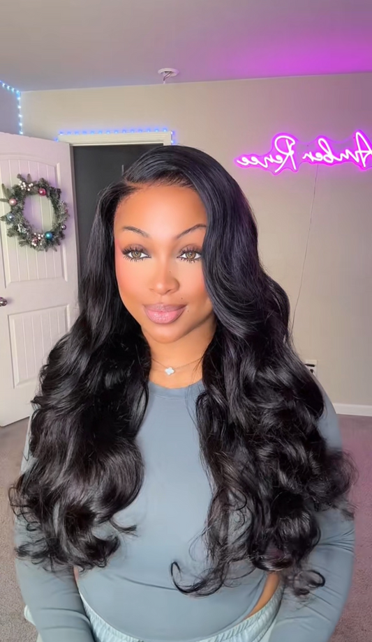 Pre Bleached Glueless Ocean Wave Wig Ready to Go 200% Density HD Lace Body Wave Wig Pre Plucked  Human Hair Beginner Friendly