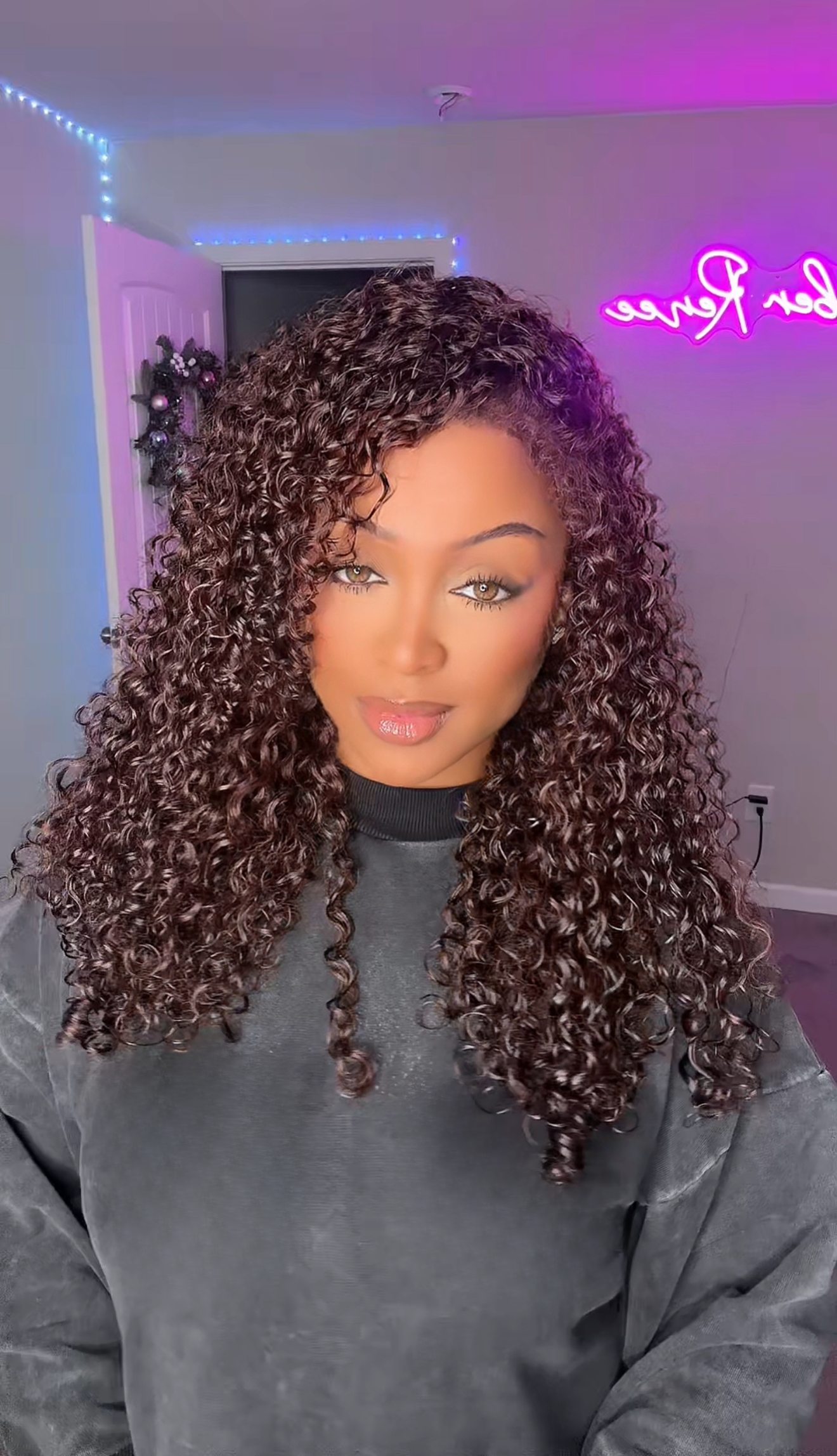 Glueless 4C Edges Curly Wig Reddish Brown Auburn Color Human Hair HD Lace Wig Kinky Edges Natural Hairline